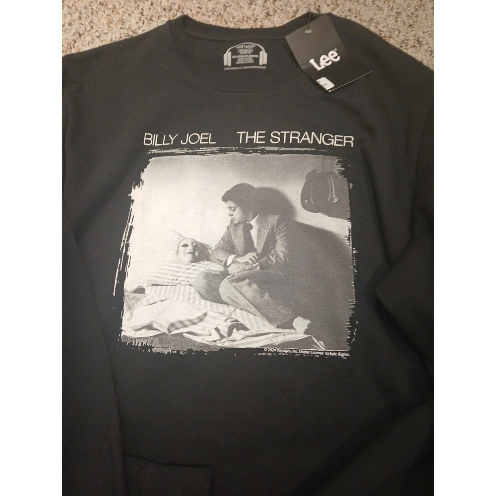 NWT Retro Billy Joel The Stranger Crew Black Sweatshirt Licensed Rock Music 2XL - Picture 6 of 8